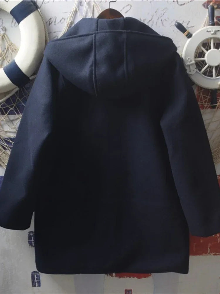 Harajuku Veste Tweed Coton Capuche Doux Pour Fille