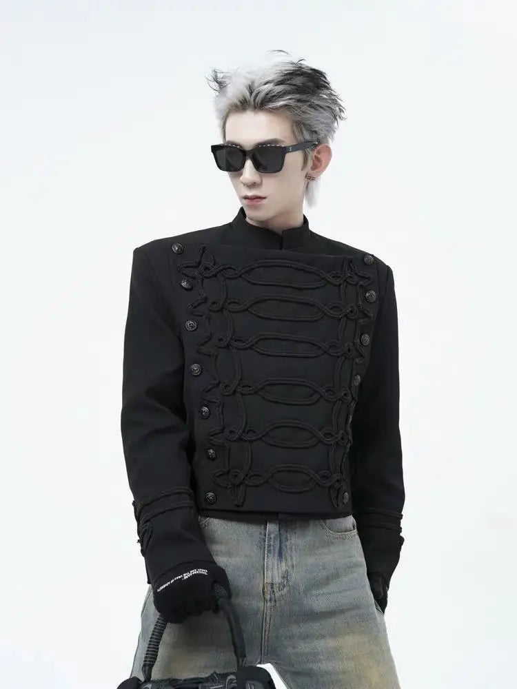 Jackson Wang Veste Col Montant Court Polyester Noir