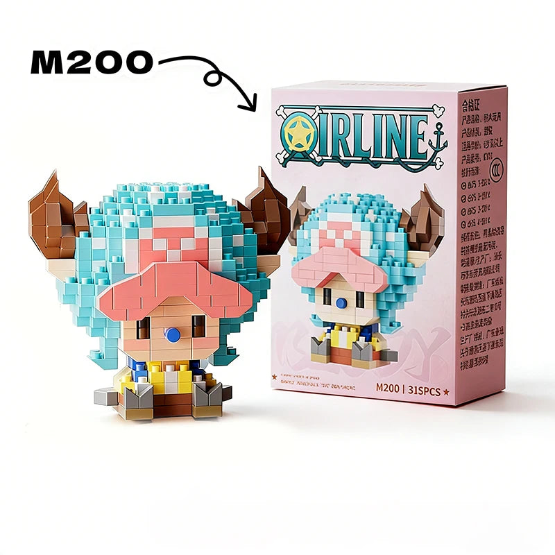 Figurine mini blocs de construction – Personnages One Piece – Anime Building Block Chopper Buggy Zoro Robin