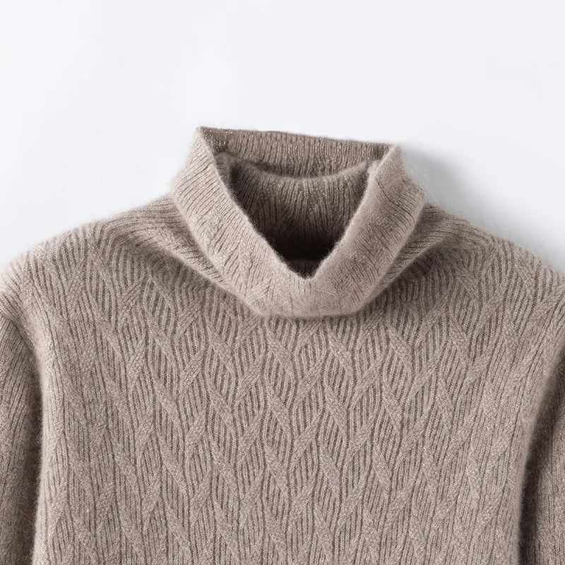 Pull Tricoté Femme Cachemire Col Montant Manches Longues by LSDLBoutique.ch