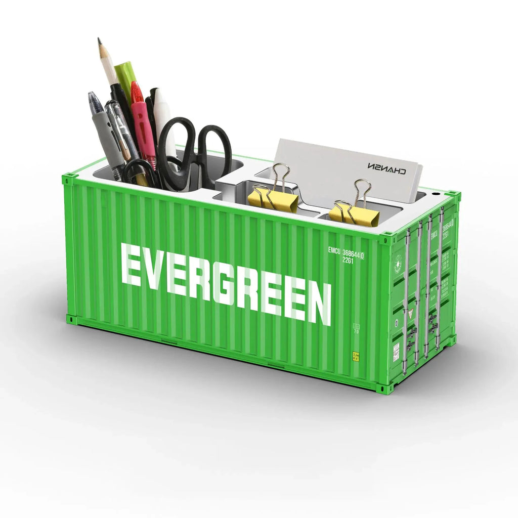 Porte-stylos en conteneur maritime vert LSDLBoutique, organiseur de bureau.