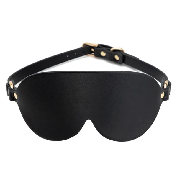 Masque pour les yeux en cuir synthétique riveté, noir, LSDLBoutique — kit sensoriel