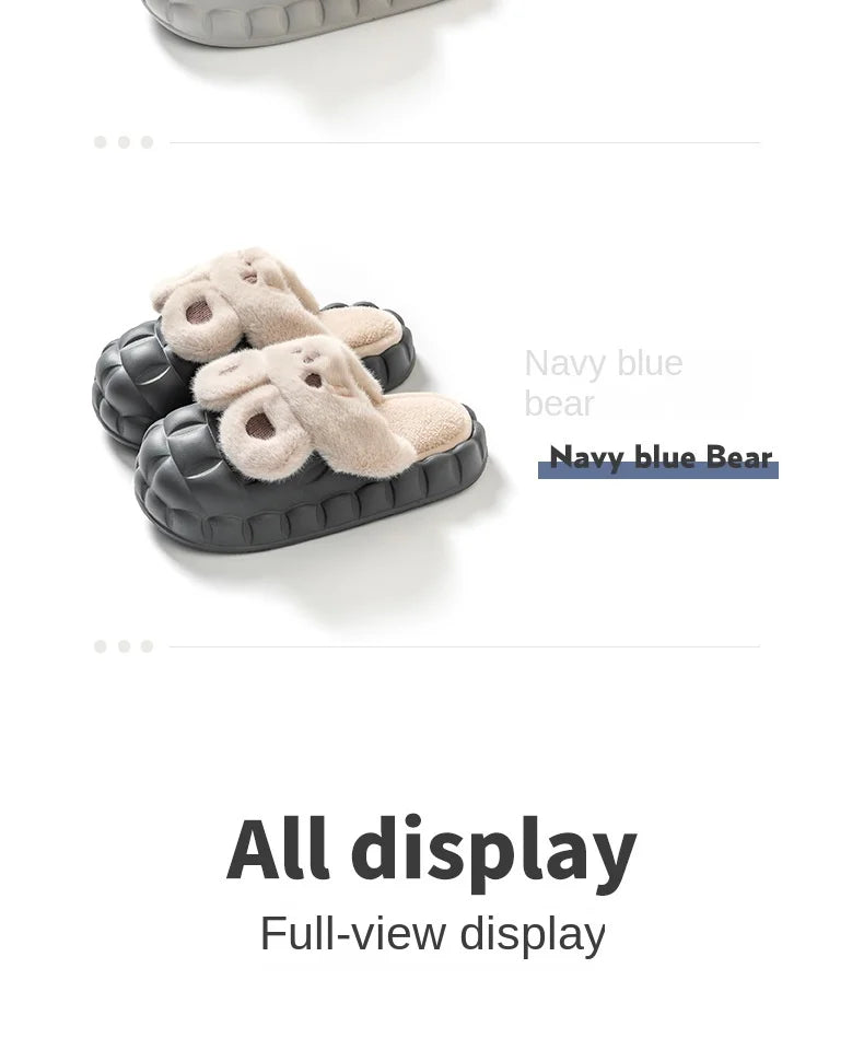 Mo Dou Pantoufles Imperméables en Peluche Unisexe Hiver