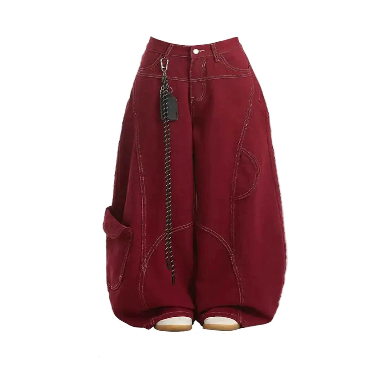 Unisex High-Waisted Haribo Baggy Jeans Y2K Rot