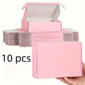 Pink Corrugated Cardboard Shipping Boxes, 10 Pieces