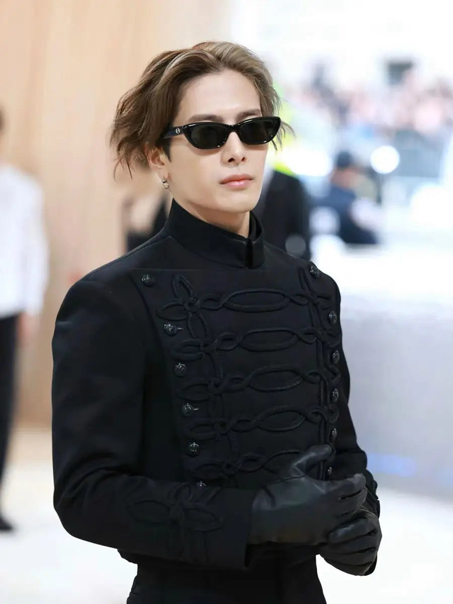 Jackson Wang Veste Col Montant Court Polyester Noir