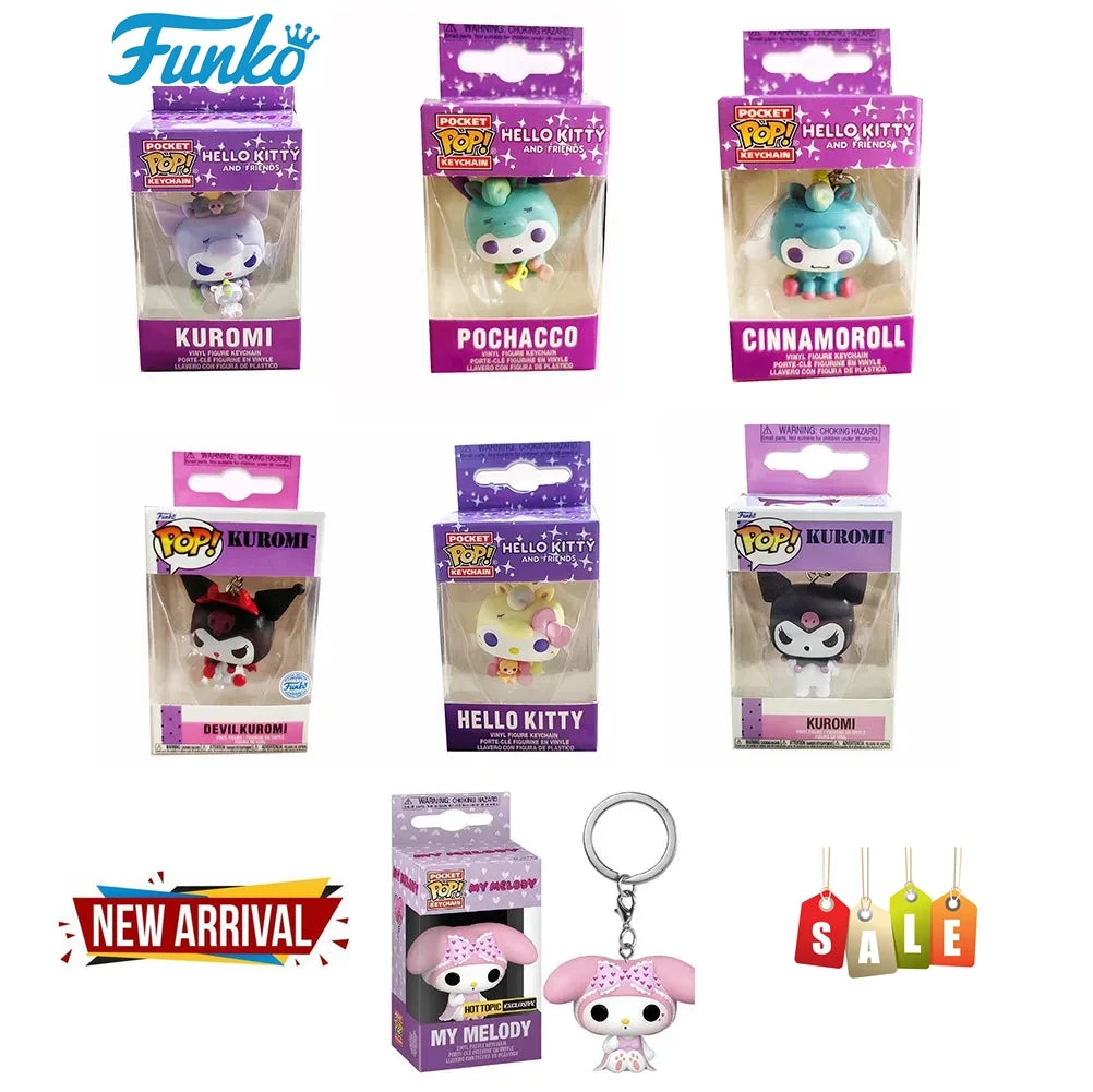 Funko Pop ma mélodie Kuromi avec Baku porte-clés jouet Hello Kitty Pochacco diable Kuromi poche Pop porte-clés modèle à collectionner jouets by LSDLBoutique.ch