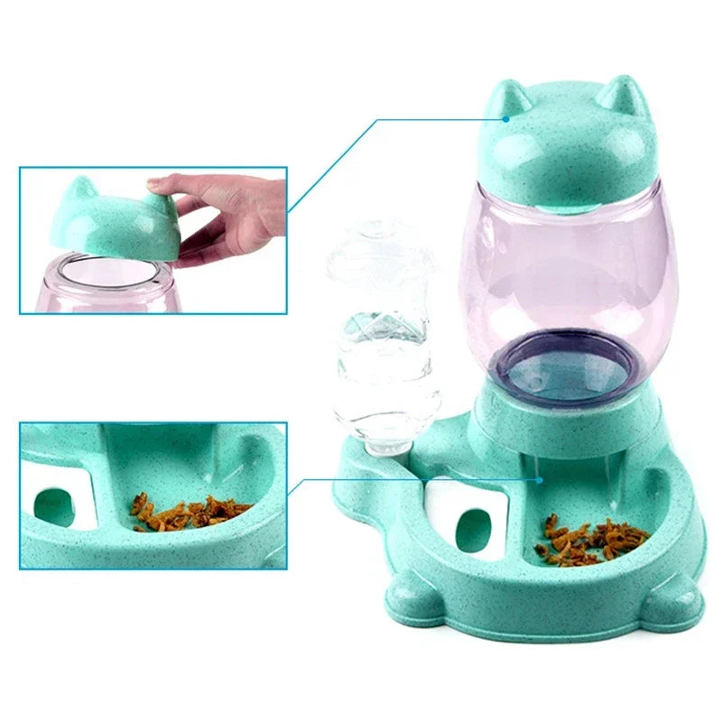 Automatic Feeder, Food Dispenser, Water Drinking Bowl, Feeding Dispenser for Cat and Dog, Practical Pet Supplies