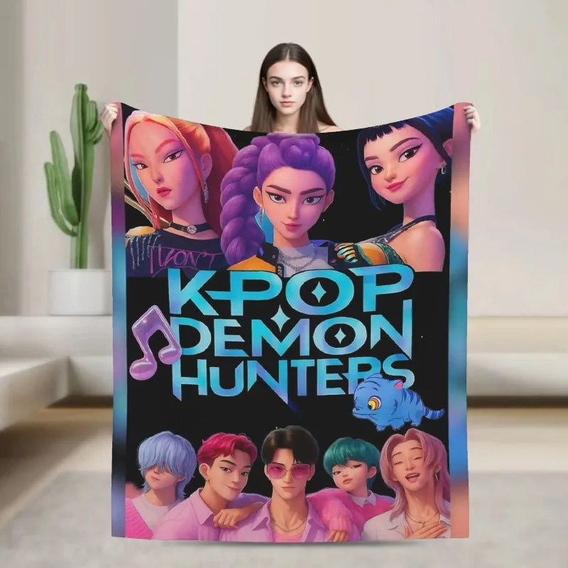 Couverture Polaire Kpop Demon Hunters Motif Imprimé