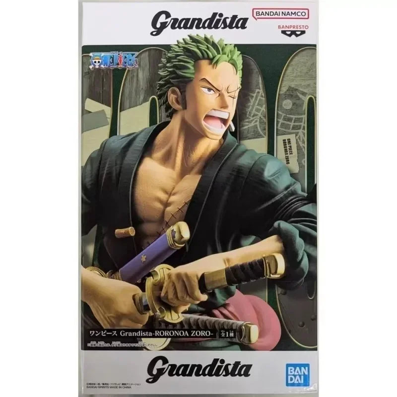Bandai Original Banpresto Anime One Piece Grandista Roronoa Zoro PVC Figure Model Collector Toy Birthday Christmas Gift