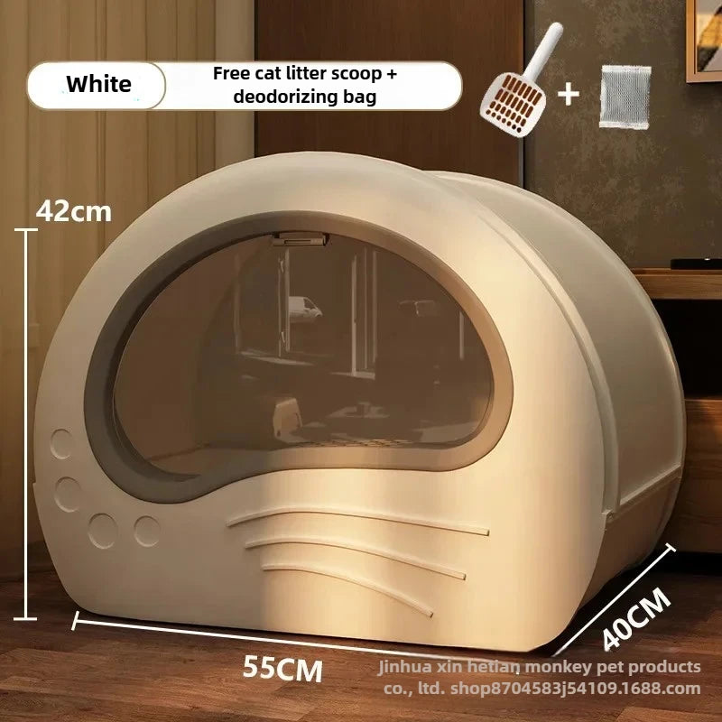Cat litter box oversized fully enclosed drawer type side double door deodorizing cat toilet cross-border giant drawer cat litter