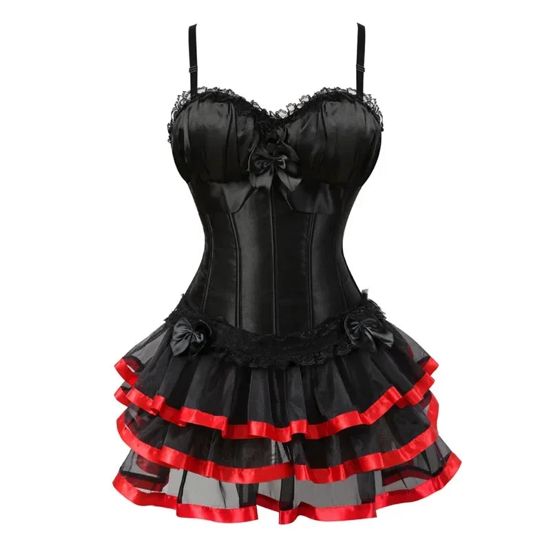 Robe corselet bretelles et jupe – Grande taille disponible