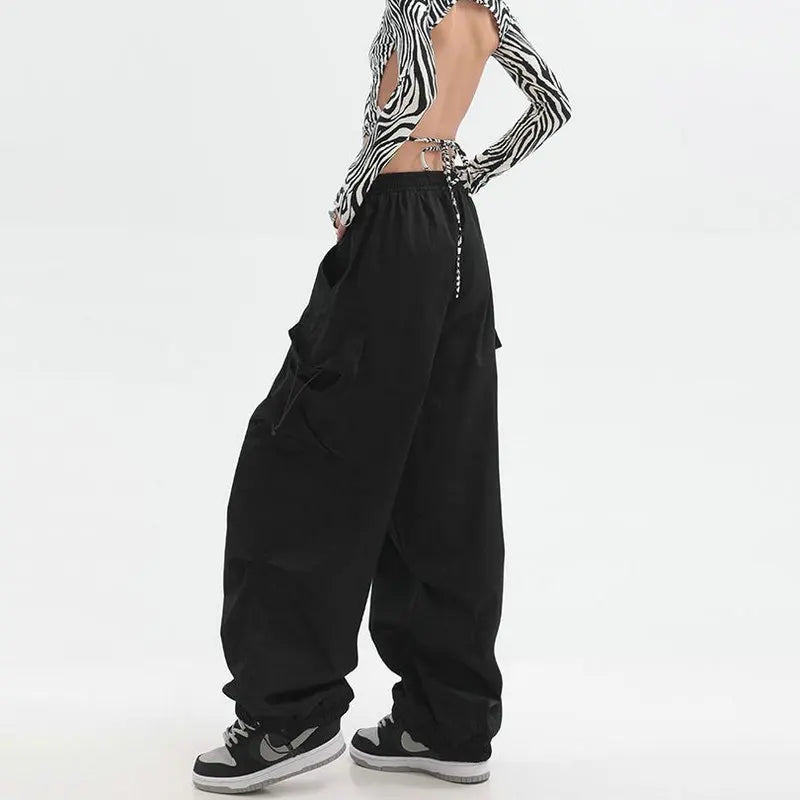 Pantalon Cargo Femme Harajuku Baggy Taille Élastique Beysaurt