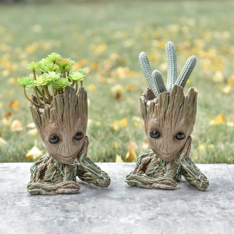 Groot Miniatur-Blumentopf aus braunem Kunststoff für Pflanzen