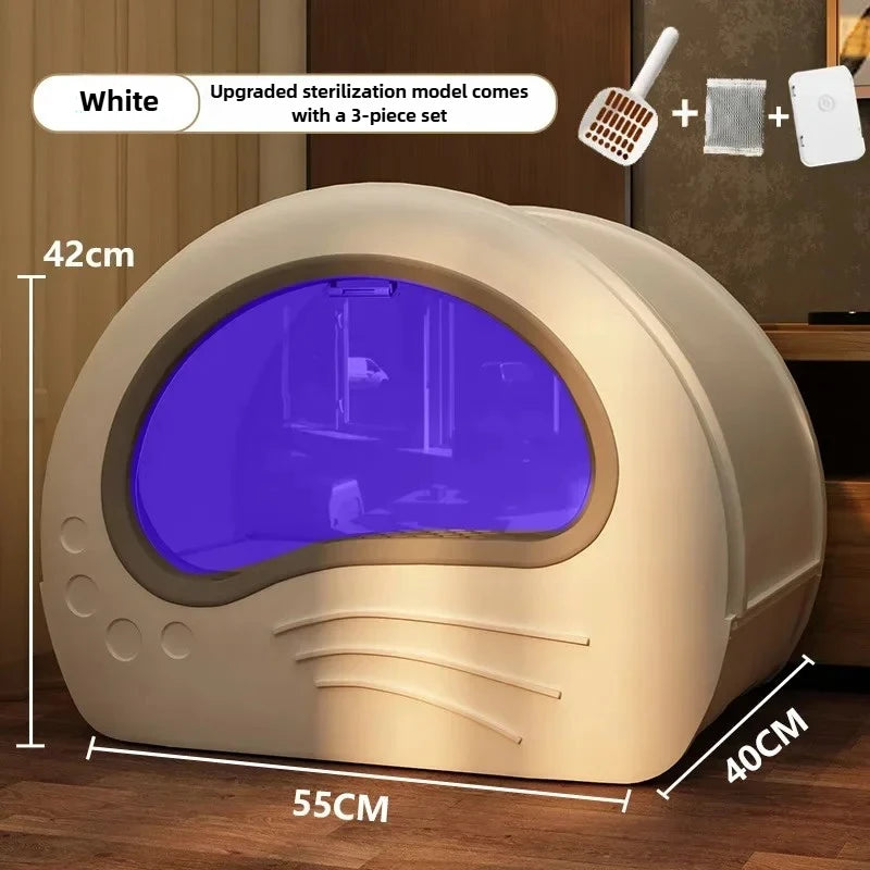 Cat litter box oversized fully enclosed drawer type side double door deodorizing cat toilet cross-border giant drawer cat litter