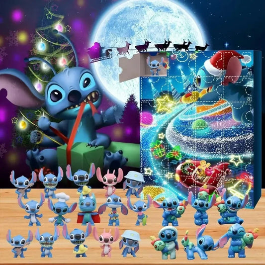 MINISO Calendrier de l Avent Stitch 24 Figurines Surprise Disney Edition Noel Cadeau Magie de Noël by LSDLBoutique.ch