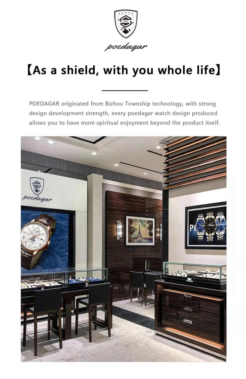 Montre Homme POEDAGAR Étanche Date Cuir Quartz Sport Chic Design Carré Moderne Masculin by LSDLBoutique.ch