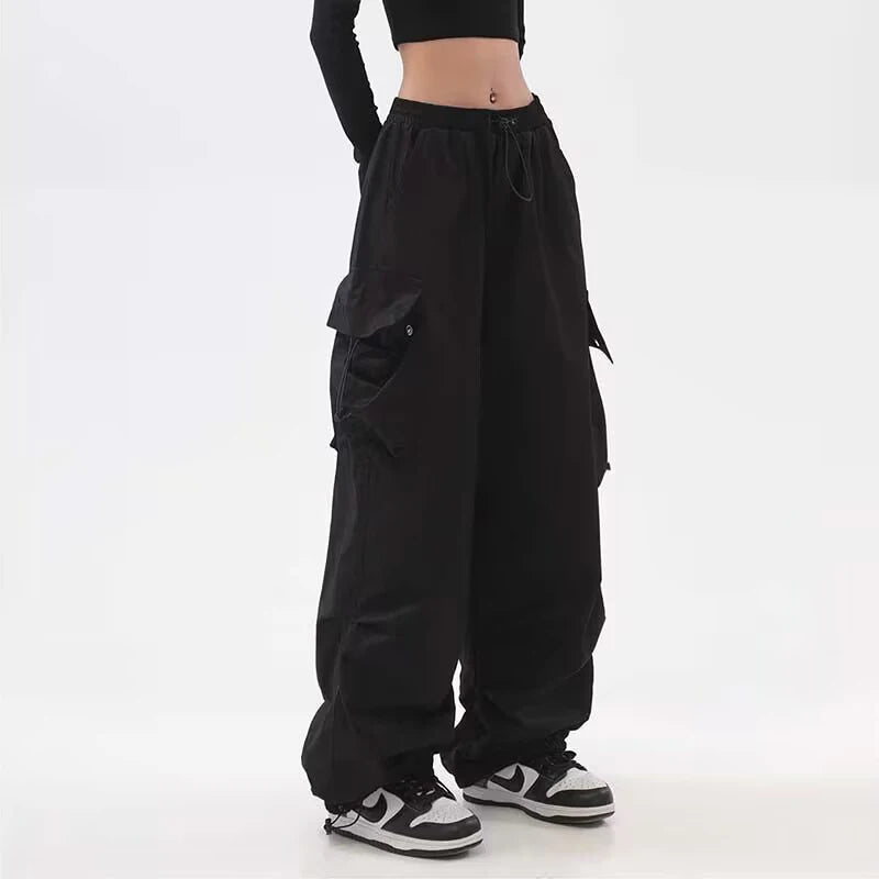 Beysaurt Women's Harajuku Baggy Cargo Pants with Elastic Waist
