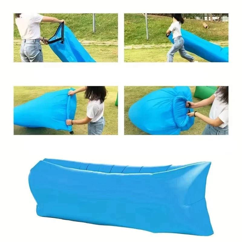 Canapé gonflable air sofa de plage et camping – avec sac