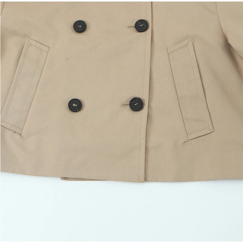 Nonen Veste Pilote Femme Polyester Marron Fermeture Éclair Revers Ample