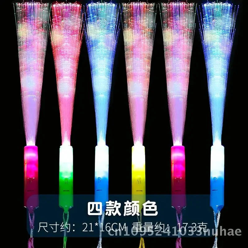 Bâton Lumineux Fibre Optique Coloré LED Lot De 6 Rose