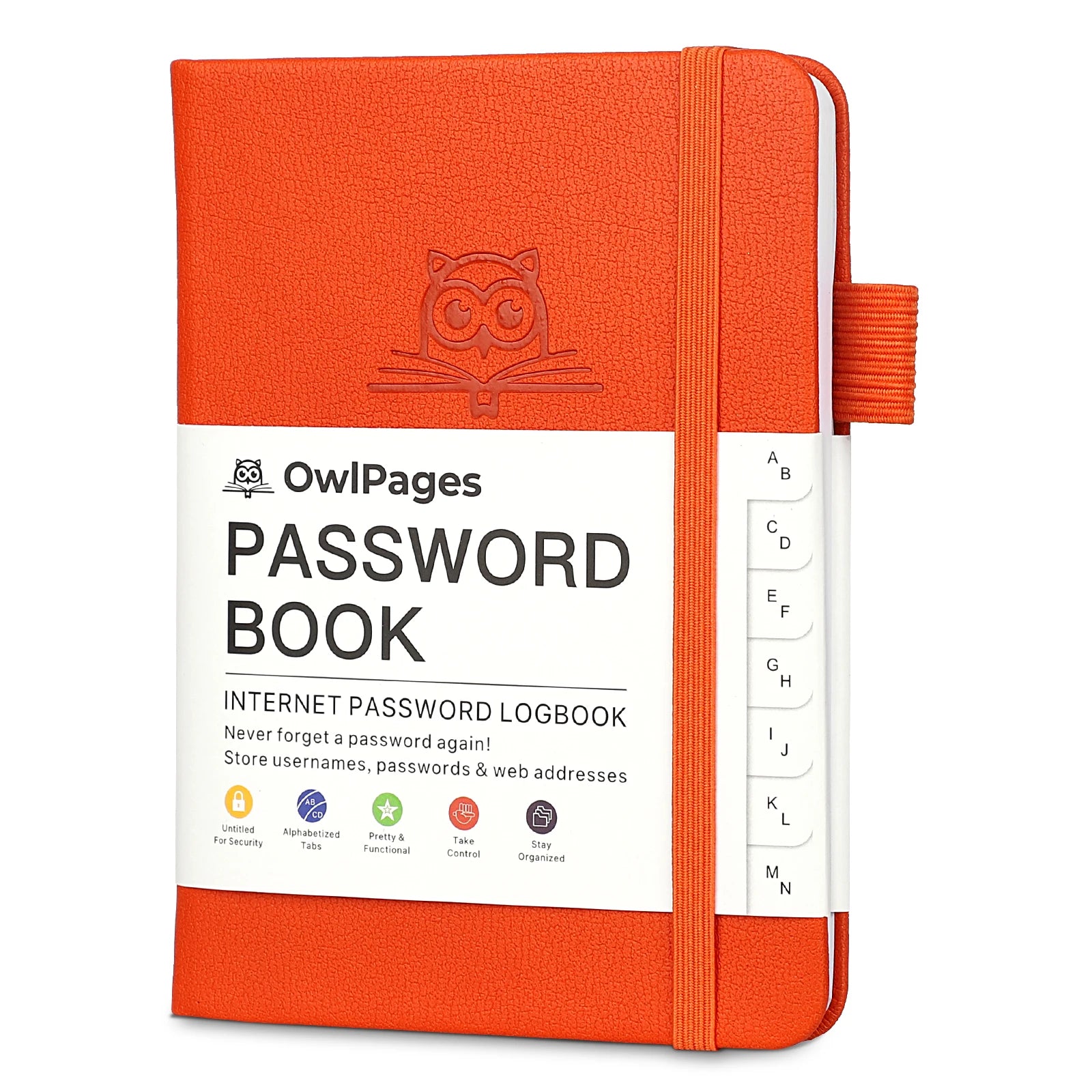Passwortbuch mit Hardcover-Einband und alphabetischen Registern