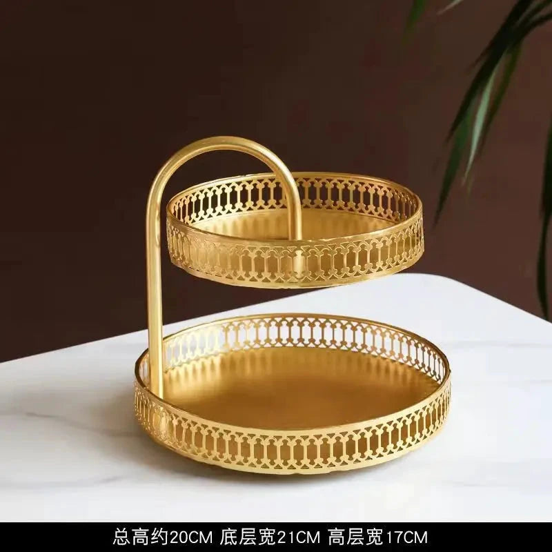 Présentoir à Fruits Double Étage – Design Nordique en Fer Forgé - LSDLBoutique