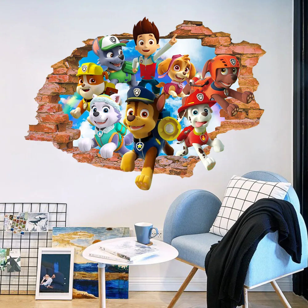 Autocollants Muraux Paw Patrol pour la Décoration de la Maison, Adhésifs Mignons, Anime Skye Chase, Graffiti Décoré, Cadeaux d'Anniversaire pour Garçon et Fille by LSDLBoutique.ch