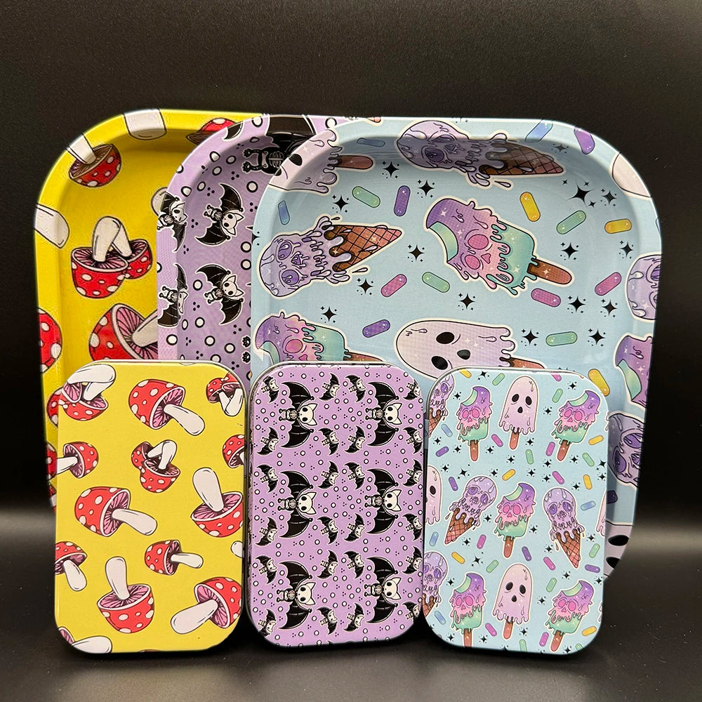 Rolling Tray 18x14 cm Tinplate For Tobacco 2 Pieces