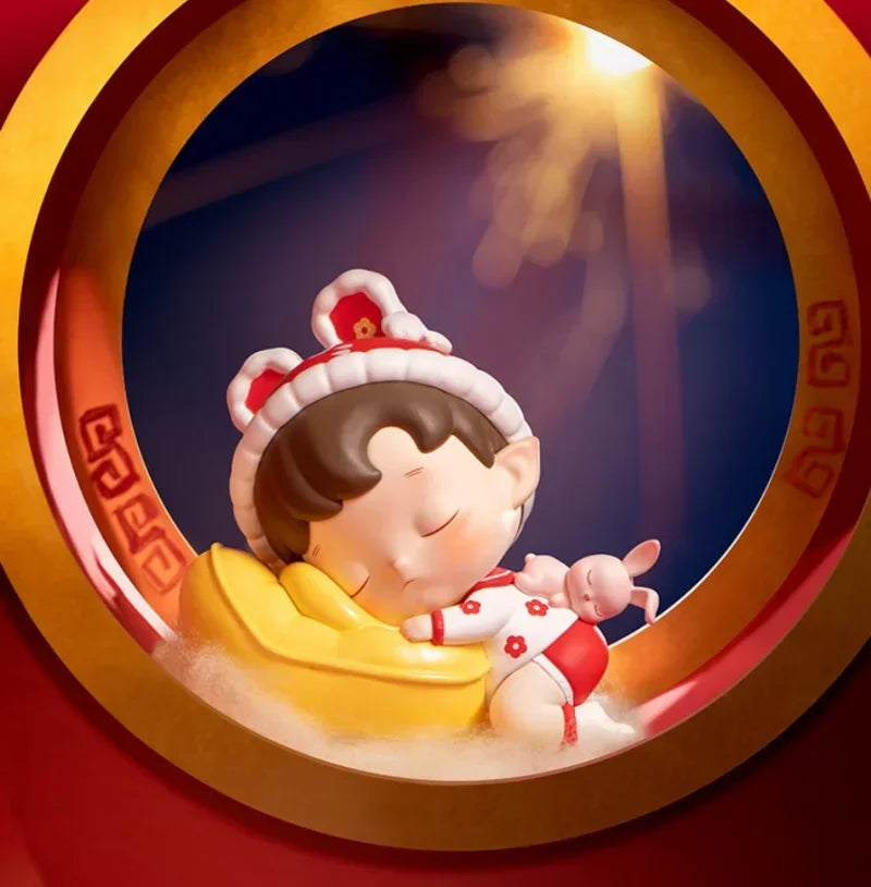 Pop Mart Kawaii PVC Figurine Brown Chinese Knot Red