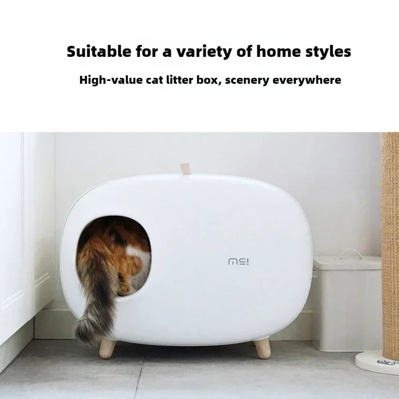 Makesure Cat Litter Box Fully Enclosed Cat Toilet Pet Supplies High-value Cat Toilet Automatic Self-cleaning Litter Box