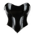 Korsett aus glänzendem PVC-Kunstleder mit seitlichem Reißverschluss – Noor