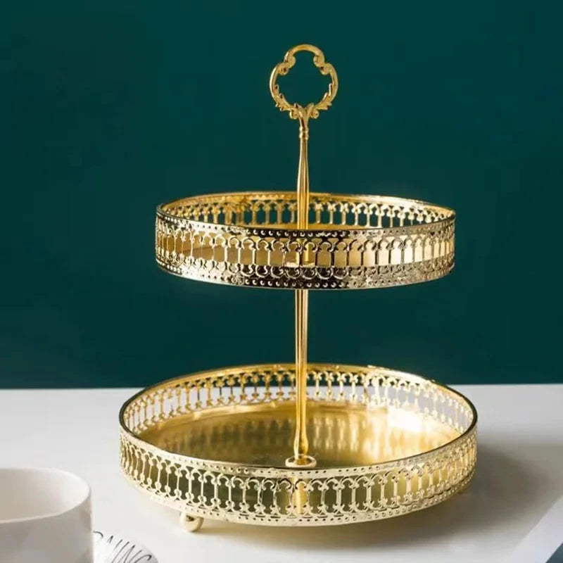 Présentoir à Fruits Double Étage – Design Nordique en Fer Forgé - LSDLBoutique