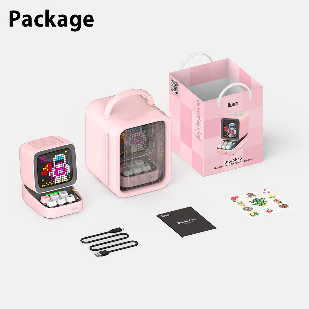Divoom Ditoo Pro Haut Parleur Portable Pixel Art LED Rose