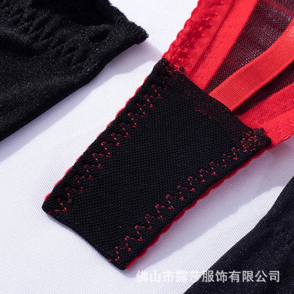 Les Secrets de Léa Body Maille Dentelle Paisley Rouge Dos Nu