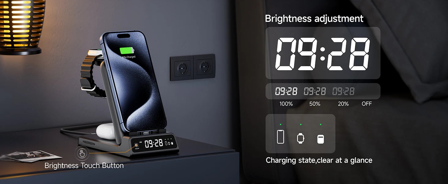 SwanScout 703A Chargeur Sans Fil MultiAppareils iPhone Apple Watch AirPods