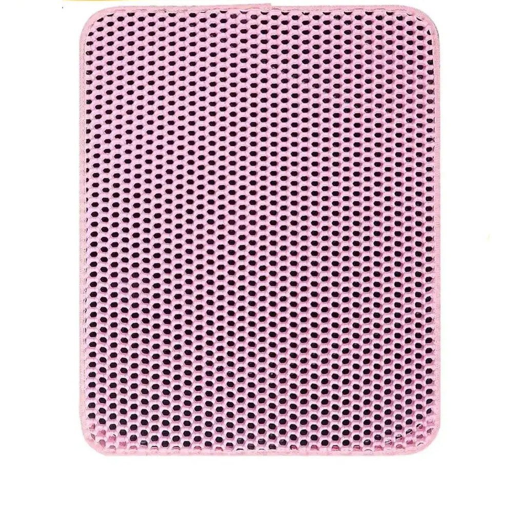 Tapis de litière pour chat rose en maille perforée, Cat Litter Box Mats