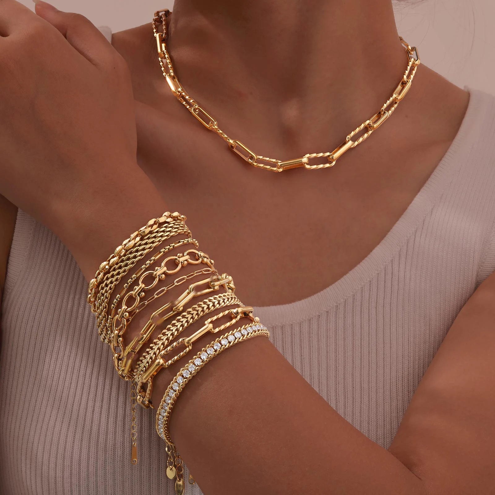 Bracelet trombone réglable – Acier inoxydable