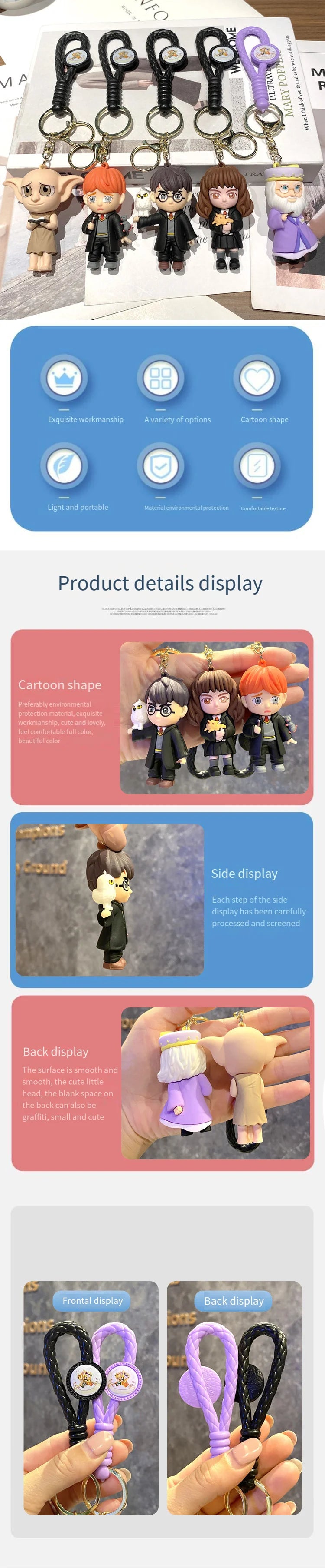 Harry Poudlard porte-clés personnage de dessin animé mignon voiture suspendu ornement sac à dos charme cadeau pour les fans enfants sac à main clés sac décoration by LSDLBoutique.ch