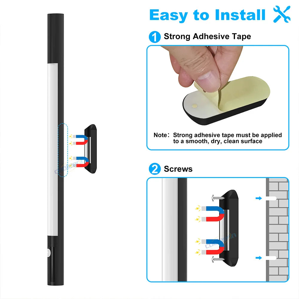 LED-Unterbauleuchte mit Bewegungsmelder und einstellbarer Digitalanzeige