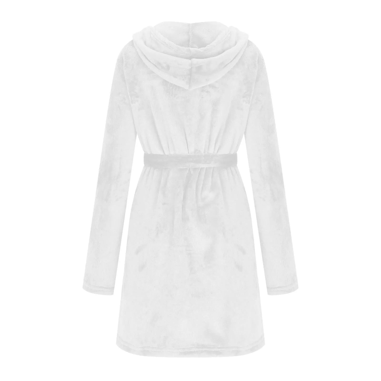 Peignoir à Capuche en Coton et Velours Côtelé Bordeaux