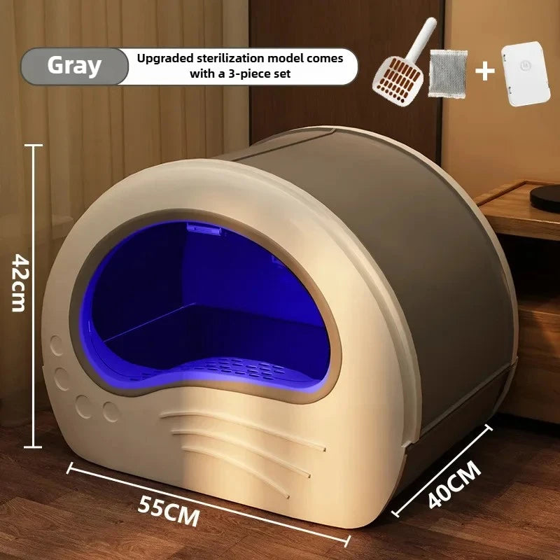 Cat litter box oversized fully enclosed drawer type side double door deodorizing cat toilet cross-border giant drawer cat litter