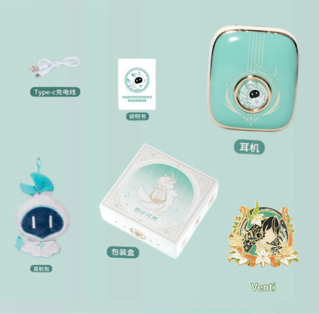 Venti Bluetooth Headset 5.4 Turquoise Genshin Impact Cosplay