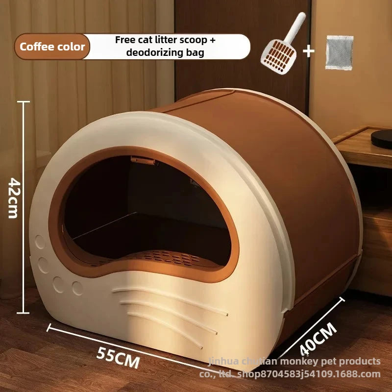 Maison De Toilette XXL Pour Chat Bac À Litière Fermé Avec Double Porte Et Tiroir by LSDLBoutique