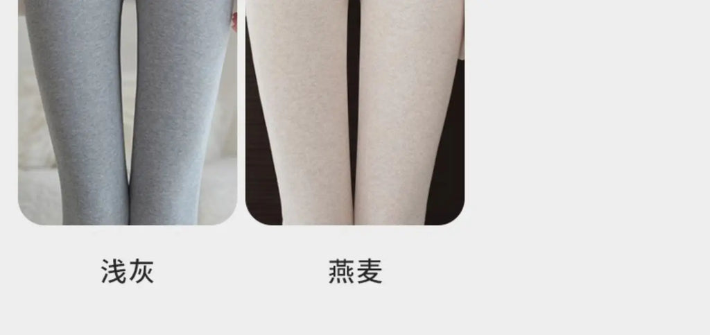 Leggings Femme Coton Spandex Polaire Gris Taille Haute