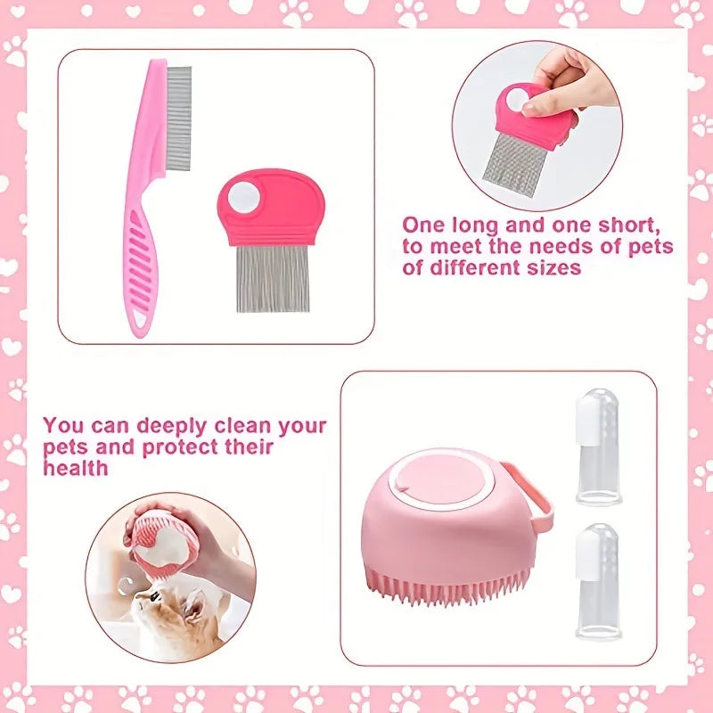 Kit De Toilettage Pour Chat 7 En 1 Avec Brosse Coupe Griffes Brosse À Dents Et Accessoires Complets by LSDLBoutique.ch