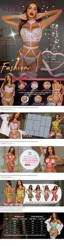 Léas Secrets Set: Abnehmbarer BH und rosa geblümter Slip