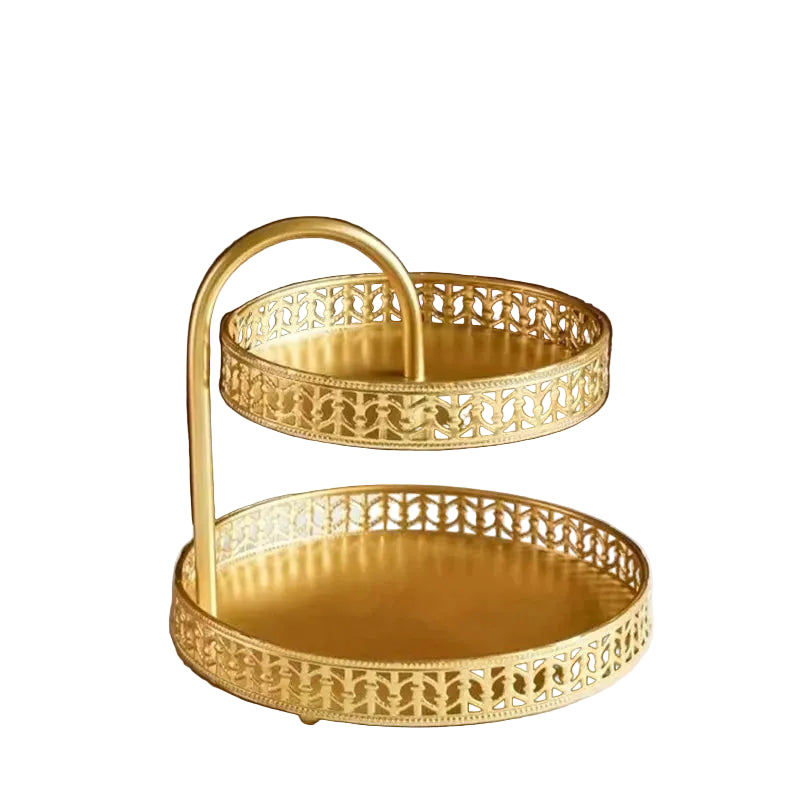 Présentoir à Fruits Double Étage – Design Nordique en Fer Forgé - LSDLBoutique