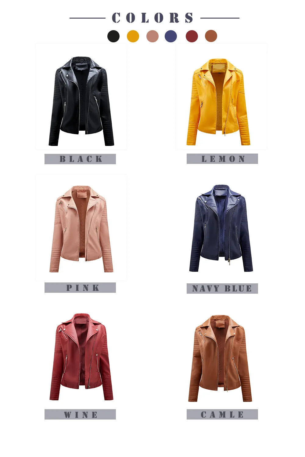 Qj Cinga Veste Motard En Cuir Jaune Zip Oblique Femme