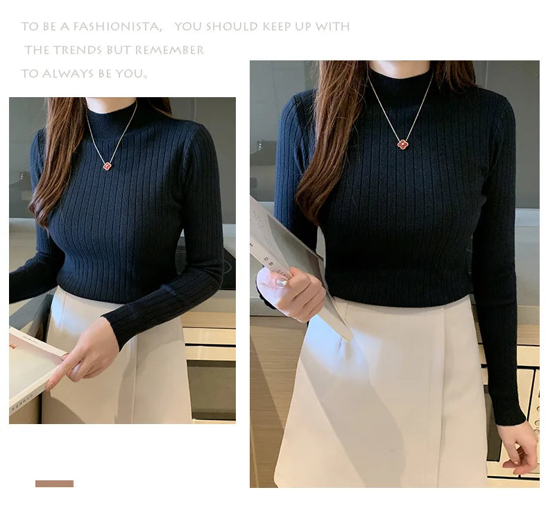 Haut Femme Col Mi-Haut Thermique Tricot Base Beige Polyester Viscose